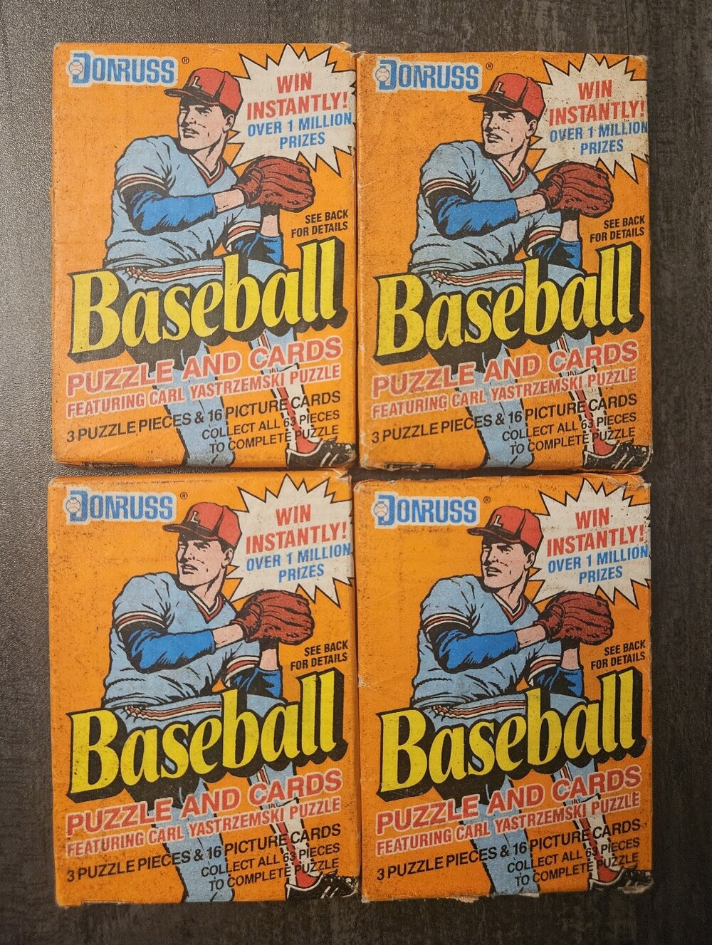 Lot of 4 Vintage 1990 Donruss Baseball Wax Packs - Unopened/Sealed